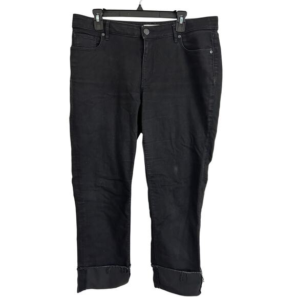 LOFT Denim - Loft Curvy Straight Black High Waist Crop Jeans 32 / 14